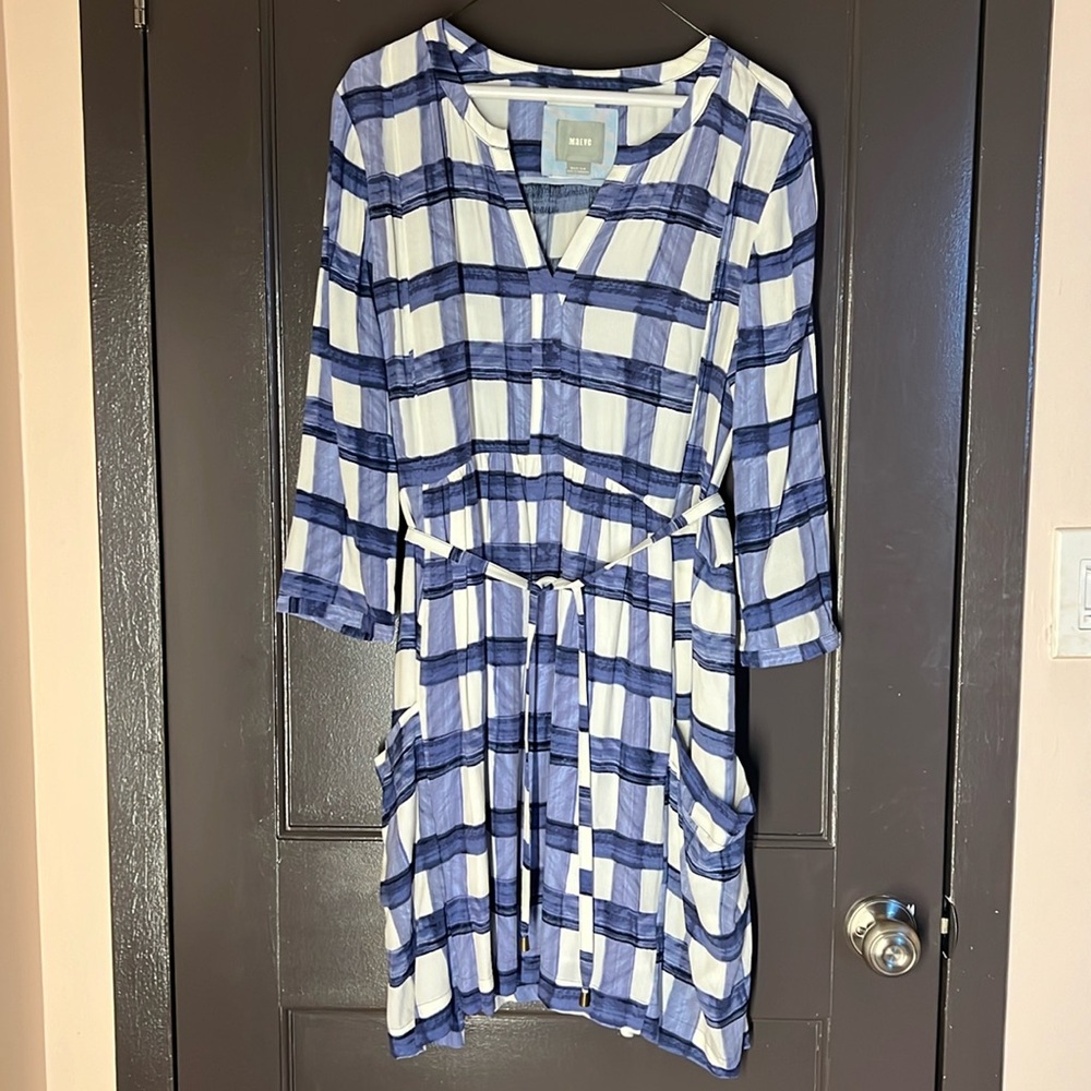 Blue checked dress